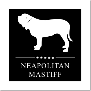 Neapolitan Mastiff Dog White Silhouette Posters and Art